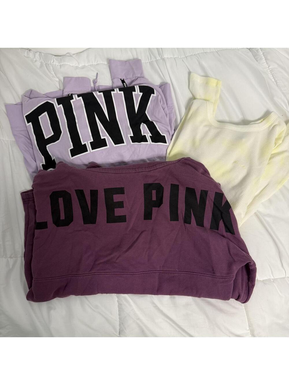 victoria's secret pink long sleeves bundle small